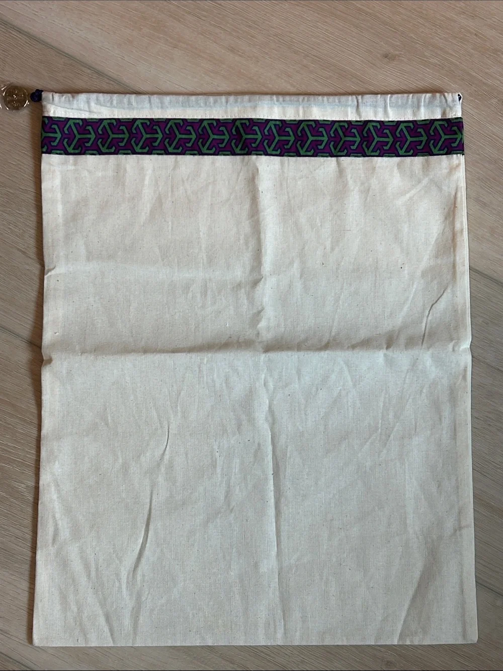 Set of 2 New Tory Burch Cream Canvas Dust Bag - 12”x15 and 14”x18